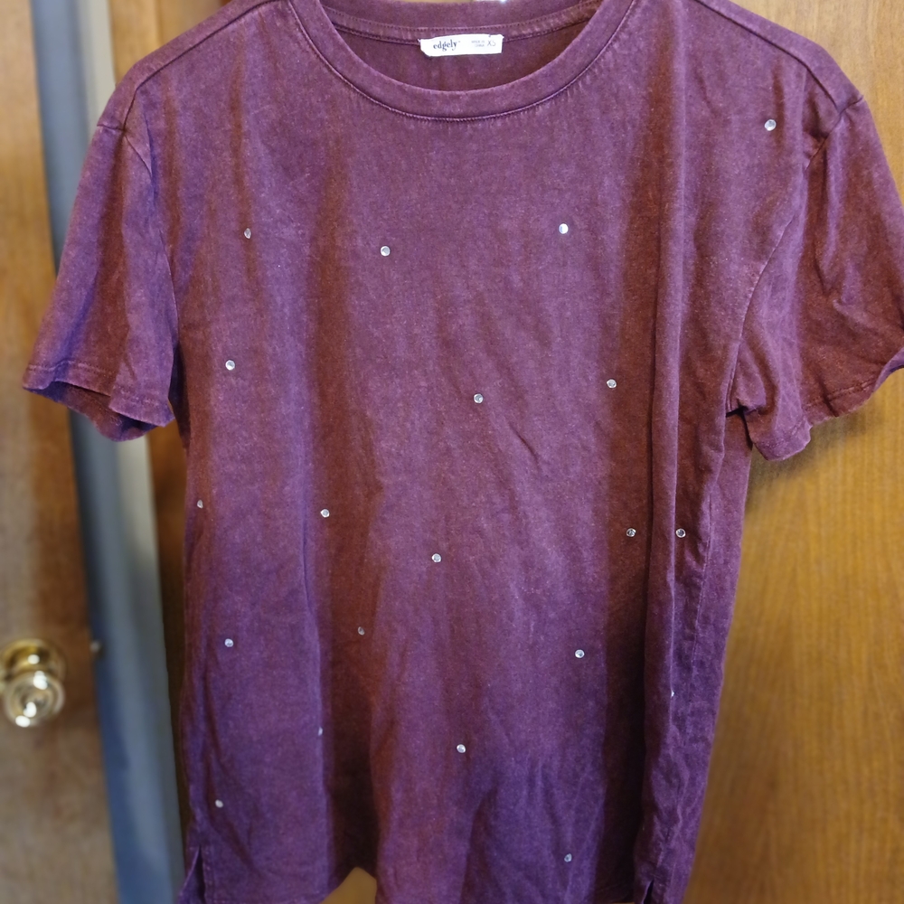 Maurices Chic Purple Studded Tee